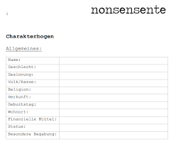 Dann braucht ihr selbstverständlich euer paper, den charakterbogen. Charakterbogen Erstellen Download Vorlage Nonsensente