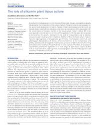 Check spelling or type a new query. Pdf The Role Of Silicon In Plant Tissue Culture