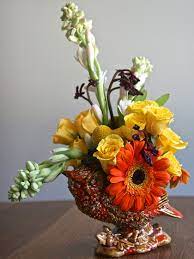 Flower Power Nation Custom Spring Arrangement With Tuberose Gerber Daisy Tea Roses Craspedia And Kangaroo Paws In A Vintage Owl Planter Vase Fpn 2014 Bloemen