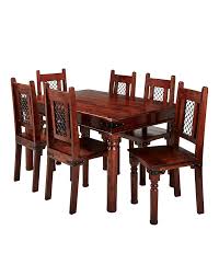 Seemingly made of apple wood, the chairs as well, with a simple slat back design design. Jaipur Acacia Dining Table 6 Chairs Oxendales