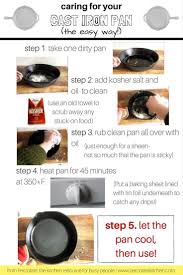 Caring For Your Cast Iron Pan Or Skillet Can Feel Intimidating But It Doesn T Have To Be Follow These Sim It Cast Cast Iron Cleaning Cooking Conversion Chart