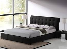 Boston Contemporary Black Faux Leather Bed Frame 5ft Kingsize Bed Frame Design Modern Bed Frame Low Bed Frame