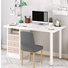 Listed manufacturers, suppliers, dealers & exporters are offering best deals for steel study table. Yasoon Computer Desk For Home Office Kids Study Writing Table With 3 Drawers And 1 Open Cabinet Door Modern Simple Study Table With Large Desktop Round Steel Tube Legs White