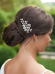 Wedding flower hair pins are made of metals with unique designs and sizes. Amazon Com Unicra Bride Wedding Crystal Hair Pins Flower Bridal Hair Pieces Wedding Hair Accessories For Women And Girls Pack Of 2 Silver Beauty