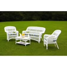 Tortuga Portside 4 Piece Conversation Set White Wicker Patio Furniture Wicker Patio Furniture Outdoor Wicker Furniture