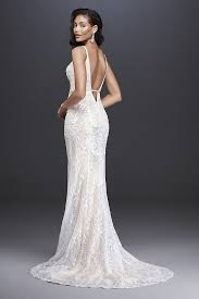 Sequin Lace Sheath Wedding Dress With Crystal Belt David S Bridal Sheath Wedding Dress Lace Davids Bridal Wedding Dresses Petite Wedding Dress