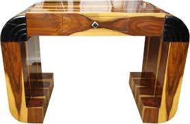 High gloss art deco desk with piano lacquer. Casa Padrino Art Deco Sekretar Hellbraun Braun 120 X 61 X H82 5 Cm Mit Schublade Designer Schreibtisch