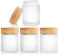 Pacote com 4 frascos de creme de vidro fosco de 100 g, recipientes de  cosméticos recarregáveis, pote de amostra translúcido com tampas de grão de  ...