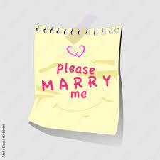 wording Please marry me on paper note Stock Vector | Adobe Stock