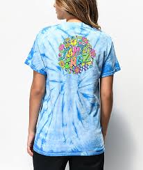 Santa Cruz Black And Blue Tie Dye Shirt Santa Cruz Baked Dot Blue Tie Dye T Shirt Zumiez Tie Dye T Shirts Blue Tie Dye Dye T Shirt