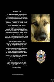Law Enforcement Police K 9 Silent Car Memorial Badge Poem Poster Gift K9 Police Dogs Police Dogs Police Officer Memorial