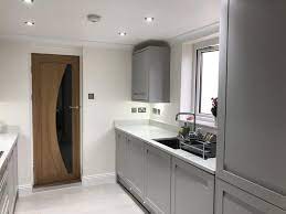 Paler tones work well when space is at a premium, making a room feel open and inviting. Goodhome Garcinia Matt Stone Integrated Handle Shaker Highline Cabinet Door W 500mm T 20mm Diy At B Q
