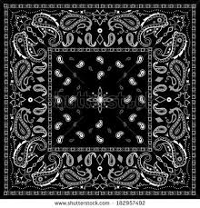 Black And White Paisley Bandana Black Paisley Bandana Pattern Stock Vector Paisley Pattern Bandana