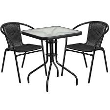Table And 2 Stack Chair Set Wl 03231 Ff Patio Dining Set Outdoor Bistro Set Glass Table Set