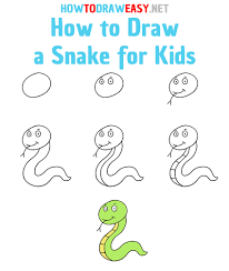 How to draw a snake step by step. How To Draw A Snake For Kids How To Draw Easy