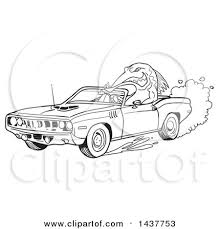 Black was obviously not popular then as only 2% of '71 challengers were built in black. Clipart Of A Black And White Lineart Tough Fish Driving A 1971 Hemi Plymouth Barracuda Convertible Muscle Car Royalty Free Vector Illustration By Lafftoon 1437753