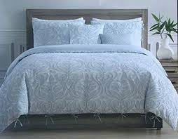 Shop tahari home bedding at bloomingdales.com. Tahari Home Bedding Queen Size Luxury 3 Piece Duvet Comforter Cover Set Textured Woven Cotton Clip Jacquard Modern Abstract Pattern Darker Blue Thread On Lighter Blue Zaha Blue Buy Online In