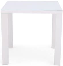 Square table with black tablecloth. Blanca White High Gloss Square Dining Table Cfs Furniture Uk