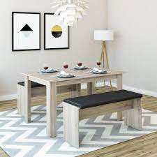 Massivholz küchentisch mit bank und stühlen 250 vb. Tischgruppe Eiche Sonoma 140 X 90 Cm 4 Bis Kaufland De