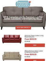 Sleeper sofas accent chairs ottomans. Wholesale Furniture Brokers New Canadian Made Premium Leather Furniture Milled