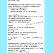 Lowongan kerja di pemalang, jawa tengah juli 2021. 22 Ide Lowongan Kerja Pemalang Di 2021 Kerja Sastra Bahasa Inggris Pendidikan