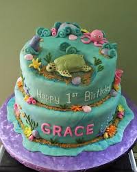 These could go on a. First Birthday Ocean Theme Cake Cakecentral Com
