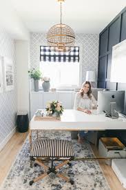 Navy Blush Home Office Reveal Laura May Interiors In 2020 Home Office Design Home Office Decor Home Office Space