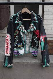 These Are Hand Painted Vintage Leather Punk Rock Jackets With Studs And Spikes Punk Jackets Jackets Painted Leather Jacket