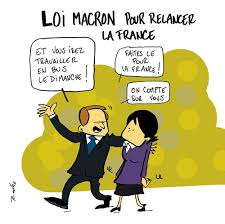 Le texte qui va être présenté au parlement et défendu par le nouveau…. Loi Macron Travail Du Dimanche Rodho Dessin De Presse Illustration