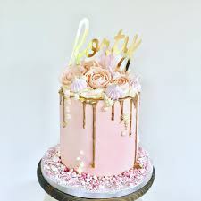 Birthday Rose Gold Cake Design Rose Gold Vibes For Fabulous Forty Cake Topper By The Lovely London Sparkle Eventdecor Cake Cakestag Sparkle Cake 40th Birthday Cakes 60th Birthday Cakes