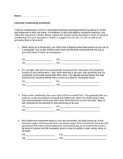This assignment is part of the module module 4: Assignment 3 Classical Conditioning Assignment 3 Classical Conditioning Handout Master 5 2 Applying Classical Conditioning Classical Conditioning Course Hero
