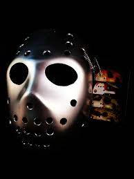 Part Ix Promotional Poster Chrome Painted Hockey Mask By Jaystead79 Maniacmasks Halloween Face Makeup Jason Mask Hockey Mask