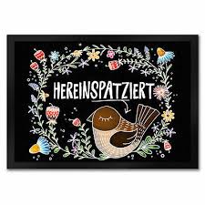 He was formerly known as spaz. Hereinspatziert Fussmatte Vogel Spatz Schmutzfanger Willkommen Blumen Hallo Ebay