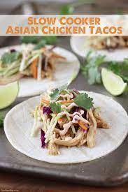Remove the pork from the slow cooker and allow to rest for a few minutes. Slow Cooker Asian Chicken Tacos Southern Bite