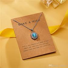 Diamond heart 18 pendant necklace (1/2 ct. Wholesale Flower Natural Stone Pendant Necklace Make A Wish Paper Card Short Chain Necklace Female Charm Choker Jewelry Gift From Zingpearl 0 79 Dhgate Com