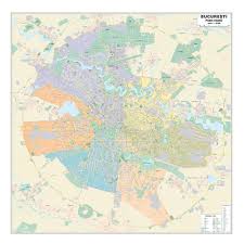 Sectorul 4 este sectorul gardurilor, parapetilor, bordurilor, limitatoarelor. Harta Bucuresti Si Localitati Limitrofe 150 X 150 Cm Office Direct