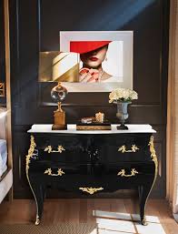 Baroque Dresser Of Style Louis Xv Black With White Marble Top Black And Silver Bedroom Painted Cupboards White Marble