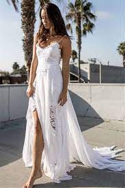 Buy the discount wedding dresses online at gownsme.com. Seaside Lace Beach Wedding Dresses Cheap Spaghetti Straps Sexy Bridal Gowns Online Newarrivaldress Com