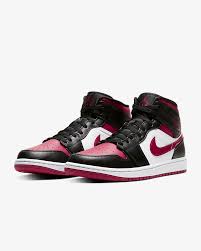 Air Jordan 1 Mid Black Noble Red White Air Jordan 1 Mid Shoe Nike Com In 2020 Air Jordans Jordan Shoes Girls Mens Nike Shoes