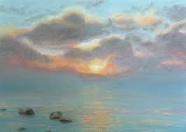 Stone Water Sunrise Painting By Lynn Acourt My favorite mediums include colored pencils, soft pastels, copic markers and oil painting.