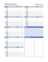 Meal Planner Template For Excel Meal Planner Meal Planner Template Weekly Meal Planner Template