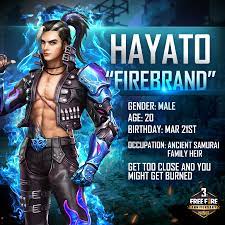 50 players parachute onto a remote island, every man for himself. Garena Free Fire The Awakened Hayato Is Almost Ready To Be Released Here Are Some Fun Facts About Hayato That You Might Find Interesting Don T Get To Close To Him