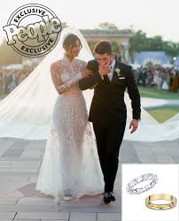 Priyanka Chopra And Nick Jonas Wedding Jewelry And Wedding Rings People Com The couple had two extravagant ceremonies, one being the white wedding on december 1, followed by the hindu rituals on december 2. priyanka chopra and nick jonas wedding