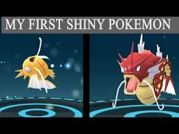 pokemon go shiny magikarp evolves into red gyarados in