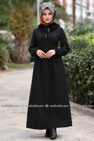 Moda Selvim Seyyar Kurklu Kase Pardesu Edf4001 Siyah Hijab Dress Fashion Hijab