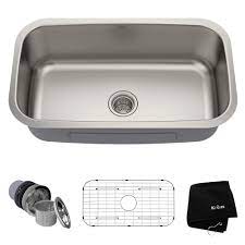 Kraus dual mount granite sinks create an instant style upgrade for the kitchen. 31 1 2 Undermount 16 Gauge Stainless Steel Single Bowl Kitchen Sink