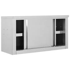 Roperos, modulares, de resina, despenseros o taquillas. Festnight Armario Pared De Cocina Puertas Correderas Acero Mueble Auxiliar Cocina Armario Cocina Armario Bajo 90x40x50 Cm Armarios De Pared