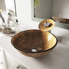 4.5 out of 5 stars. Vigo Amber Wooden Glass Vessel Round Bathroom Sink 16 5 In X 16 5 In In The Bathroom Sinks Department At Lowes Com