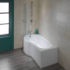P Shape Shower Bath 1700 Lh Screen Bathroom Shower Bath