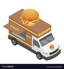 Burger Truck Icon Isometric Of Burger Truck Vector Icon For Web Design Isolated On White Background Download A Truck Icon Amazing Food Photography Isometric